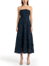 ROTATE Birger Christensen Women's Lace Midi Dress Blue