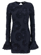 ROTATE Birger Christensen Mesh Mini Dress Blue