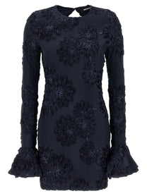 ROTATE Birger Christensen Mesh Mini Dress Blue