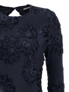 ROTATE Birger Christensen Mesh Mini Dress Blue, view 3