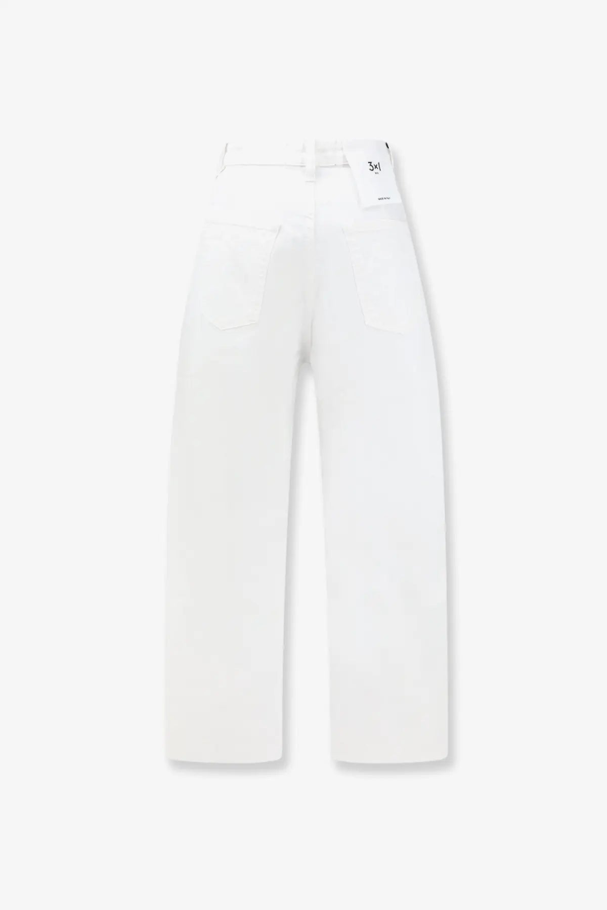 3x1 women’s hellen white denim high-rise wide-leg trousers with clean minimalist design and subtle stitching details