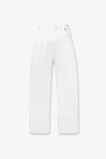 3x1 women’s hellen white denim high-rise wide-leg trousers with clean minimalist design and subtle stitching details