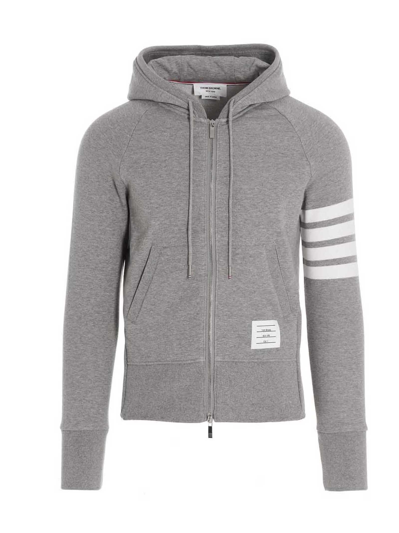 Thom Browne Bar Hoodie Grey