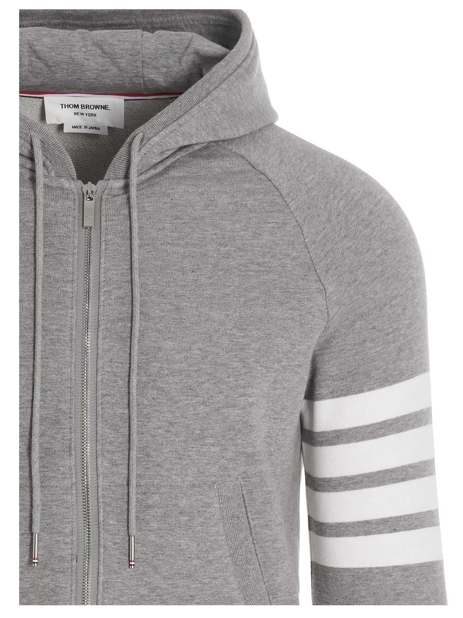 Thom Browne Bar Hoodie Grey