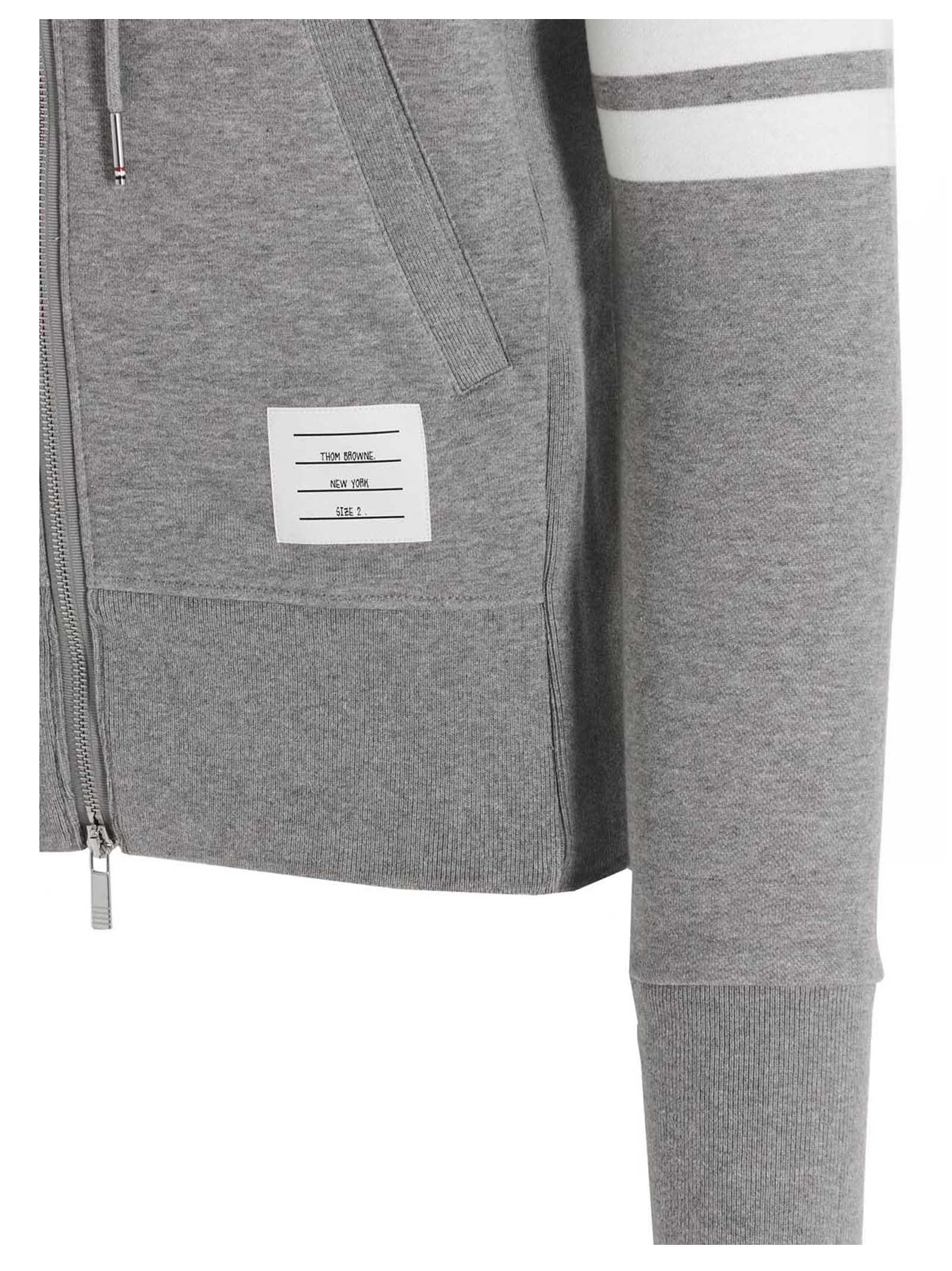 Thom Browne Bar Hoodie Grey