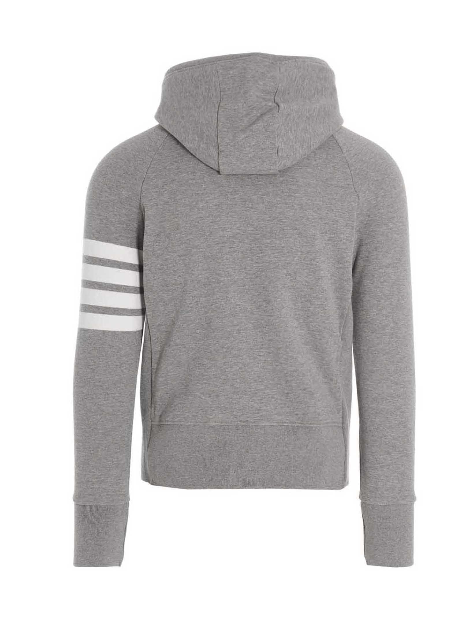 Thom Browne Bar Hoodie Grey