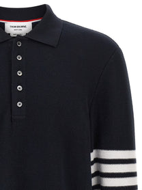 Thom Browne Bar Polo Shirt Blue