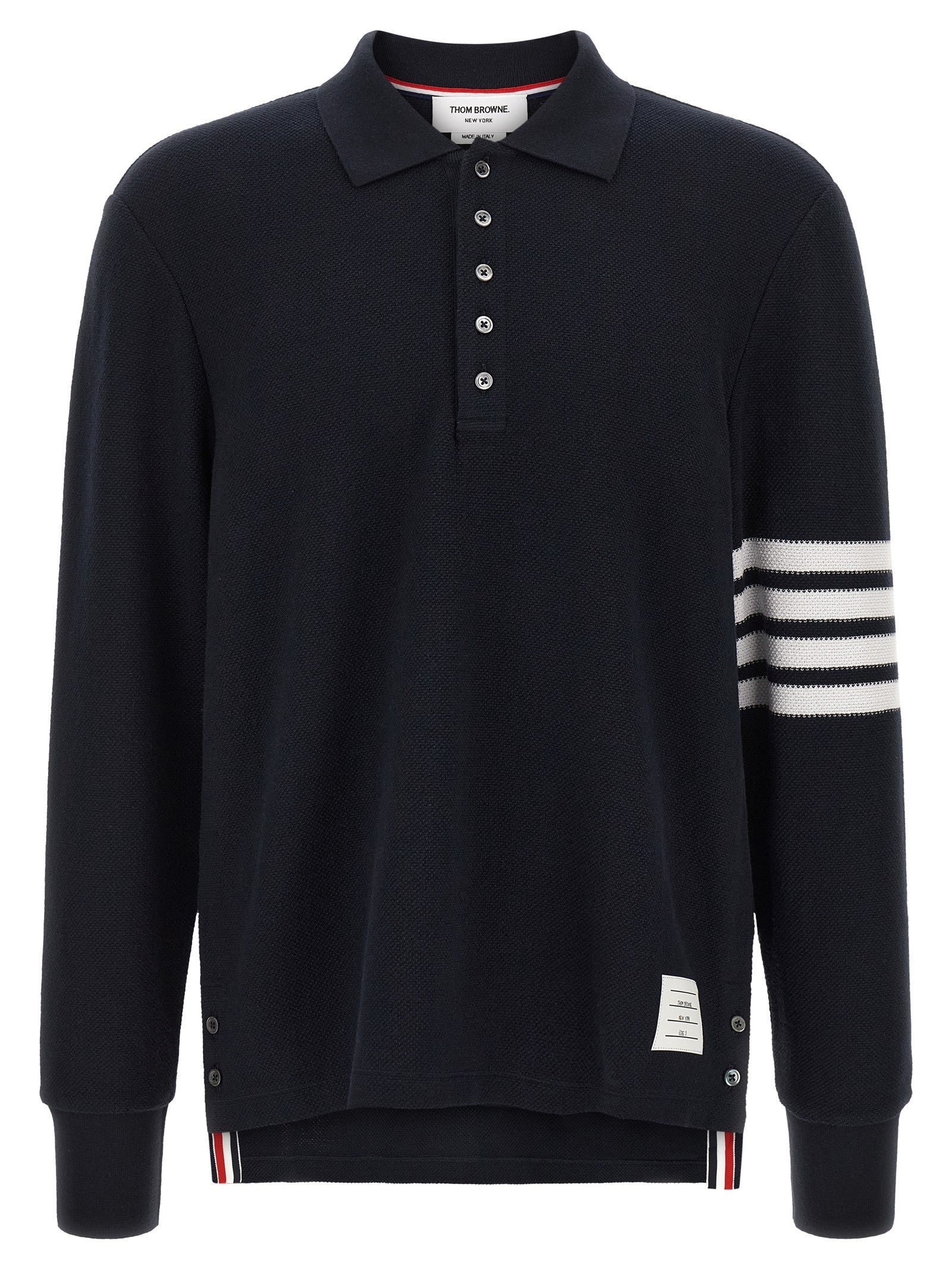 Thom Browne Bar Polo Shirt Blue