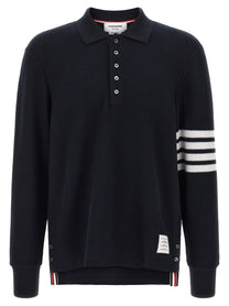 Thom Browne Bar Polo Shirt Blue