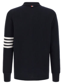 Thom Browne Bar Polo Shirt Blue