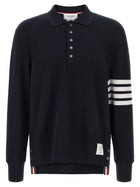 Thom Browne Bar Polo Shirt Blue