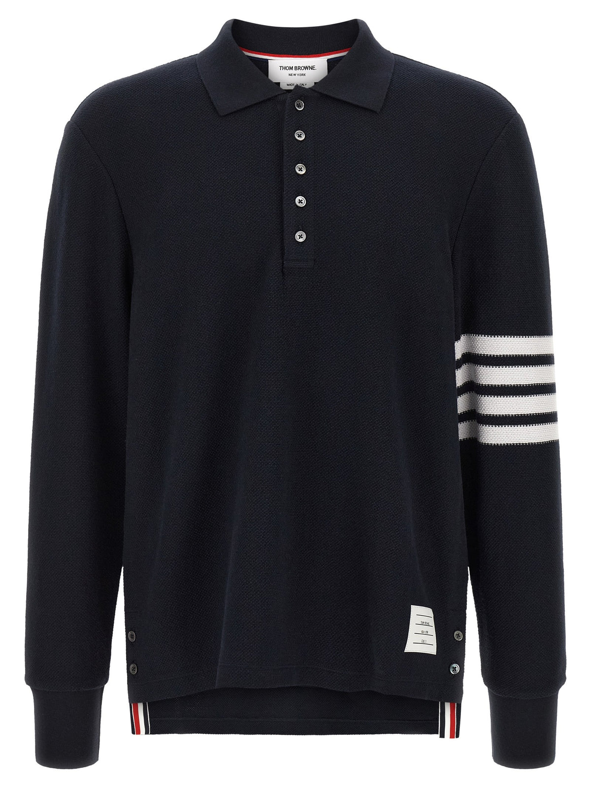 Thom Browne Bar Polo Shirt Blue