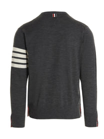 Thom Browne Bar Sweater Grey