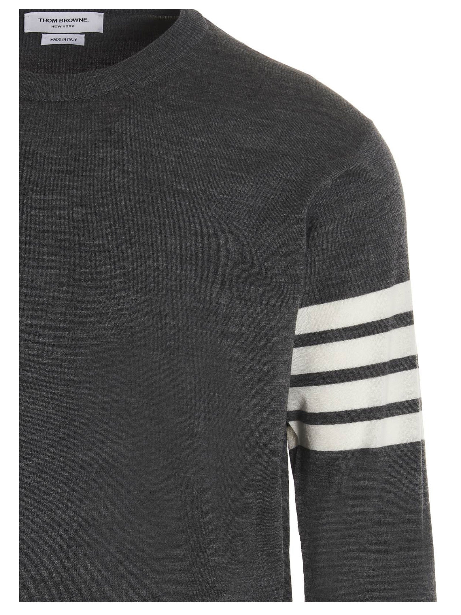 Thom Browne Bar Sweater Grey