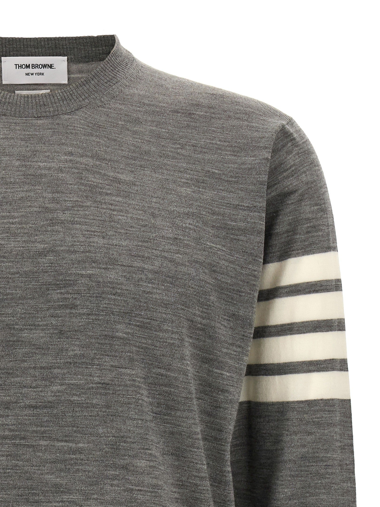 Thom Browne Bar Sweater Grey