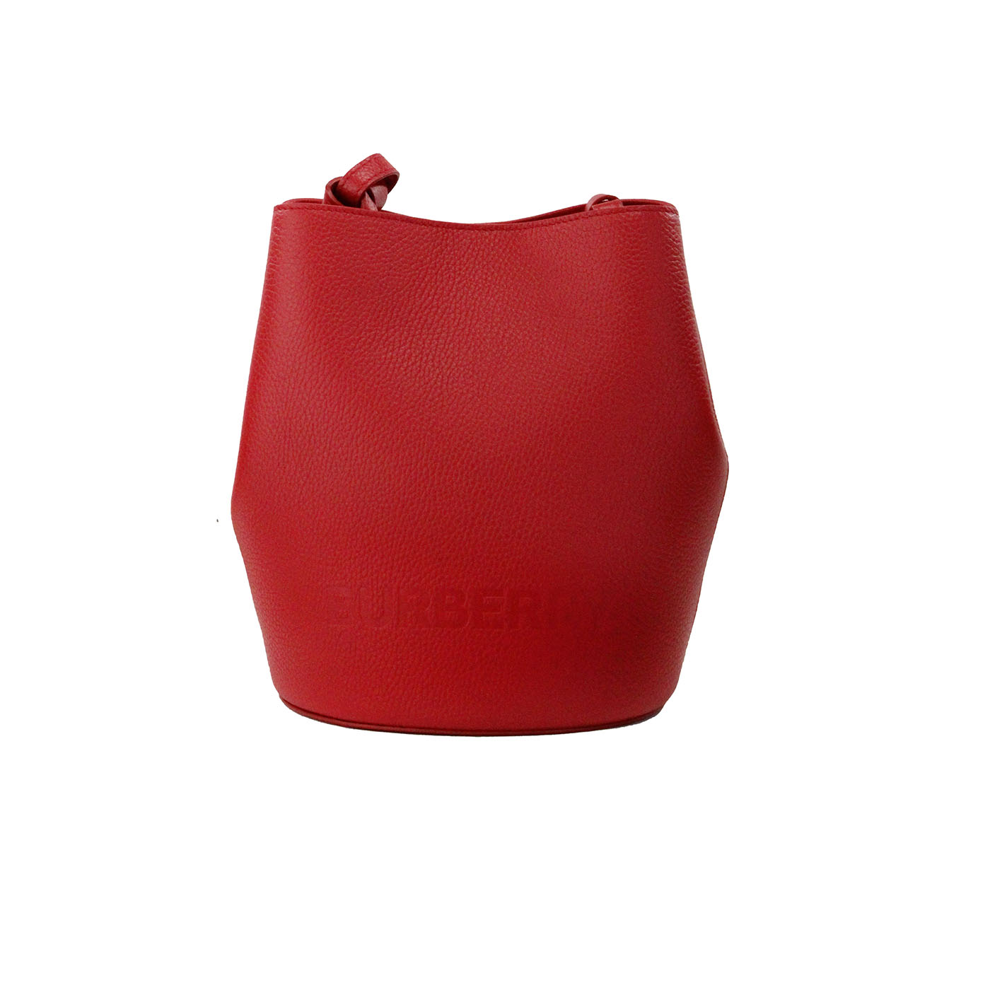 Burberry - Burberry Lorne Small Red Pebbled Leather Bucket Crossbody Purse Bag - Women’s Bags