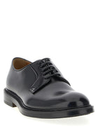 Doucal's Men's Derby Leather Lace up Shoe Black, view 2