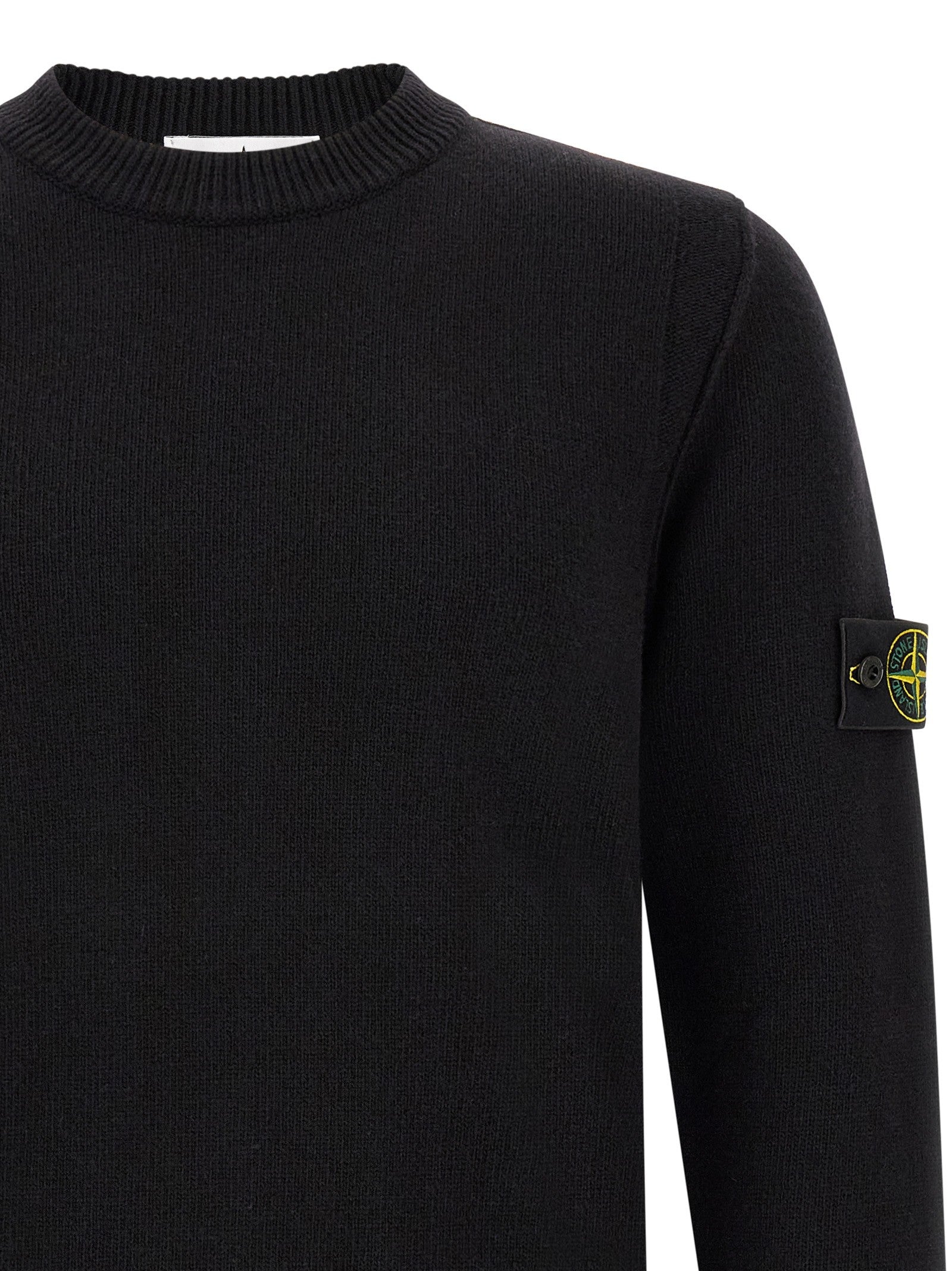 Stone Island Men's Virgin Wool Blend Sweater Black