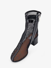 ALAÏA Women's Mesh and Patent Leather Boots Black