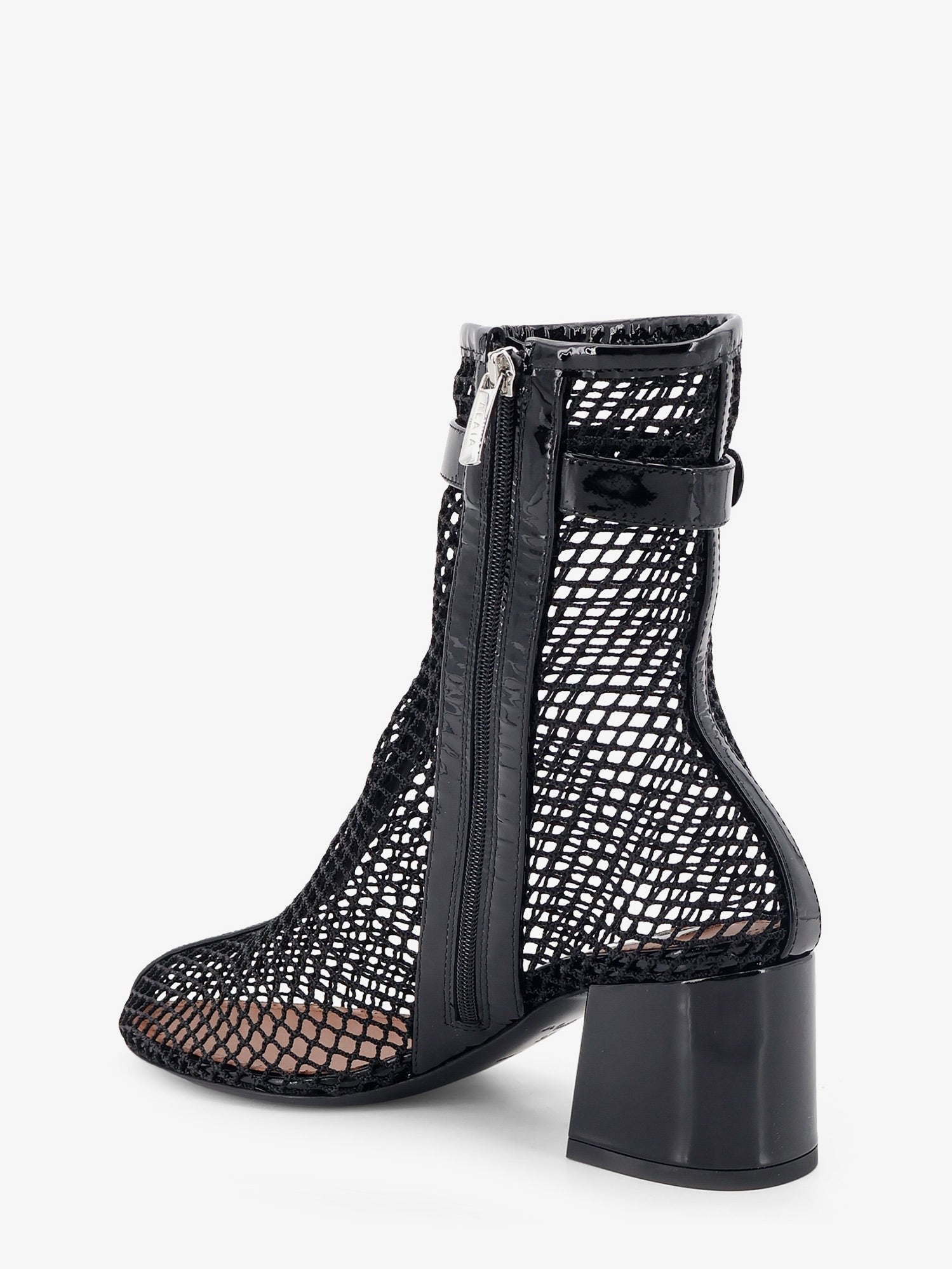 ALAÏA Women's Mesh and Patent Leather Boots Black