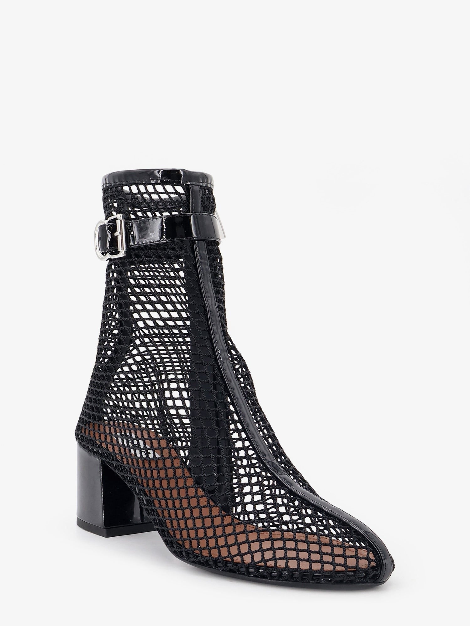 ALAÏA Women's Mesh and Patent Leather Boots Black