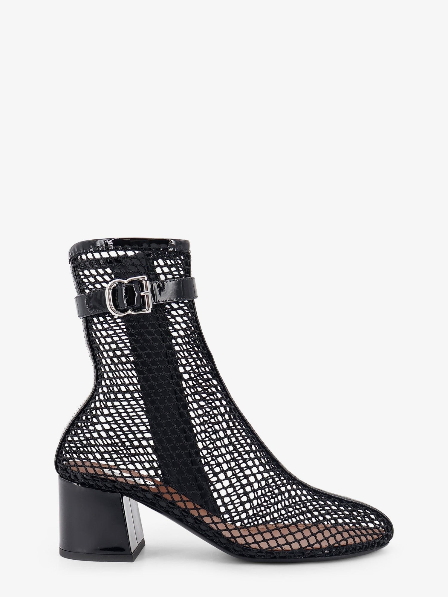 ALAÏA Women's Mesh and Patent Leather Boots Black