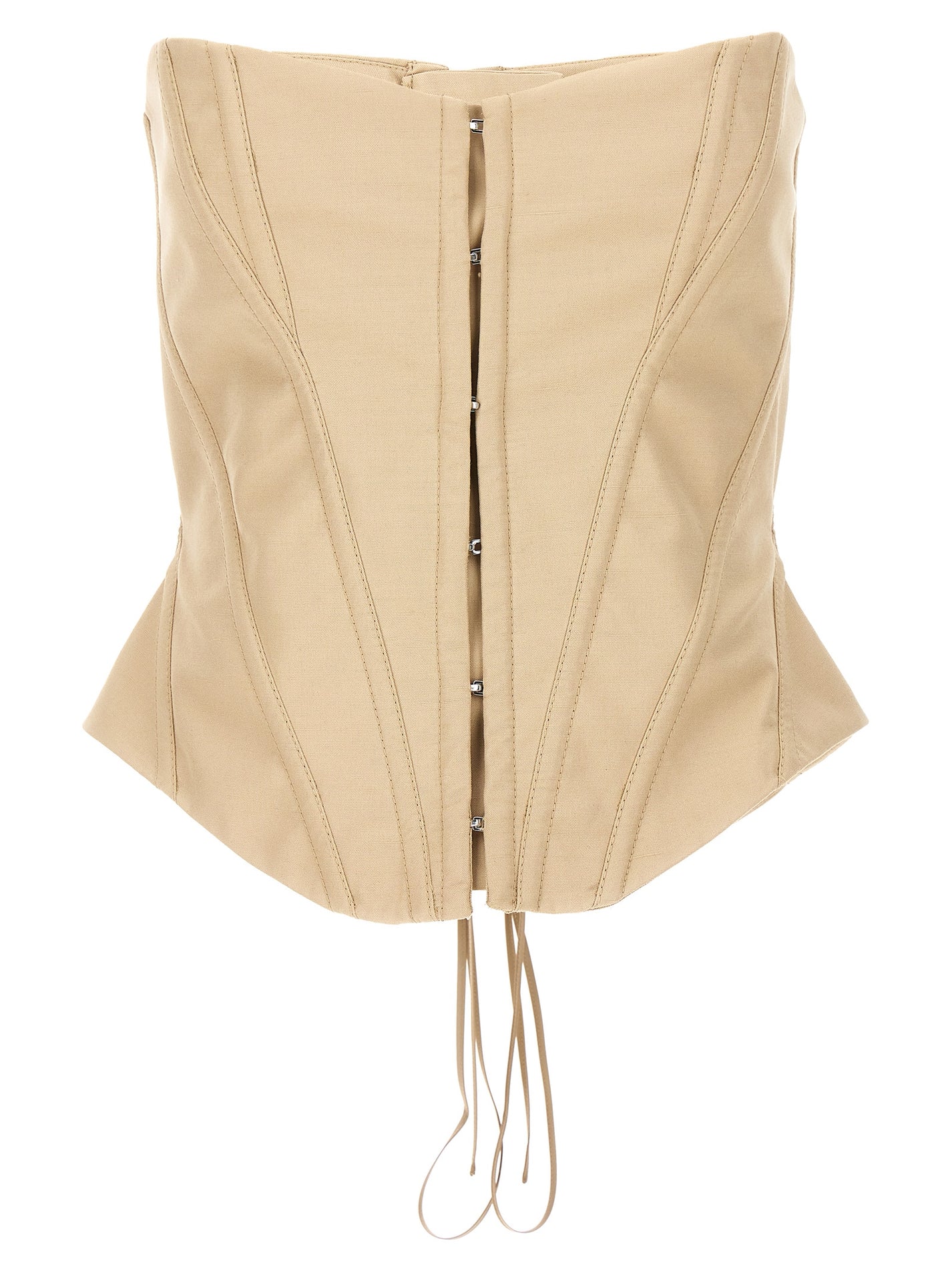 STELLA MCCARTNEY - STELLA MCCARTNEY Women’s Shaped Corset Top Beige - Women’s Tops