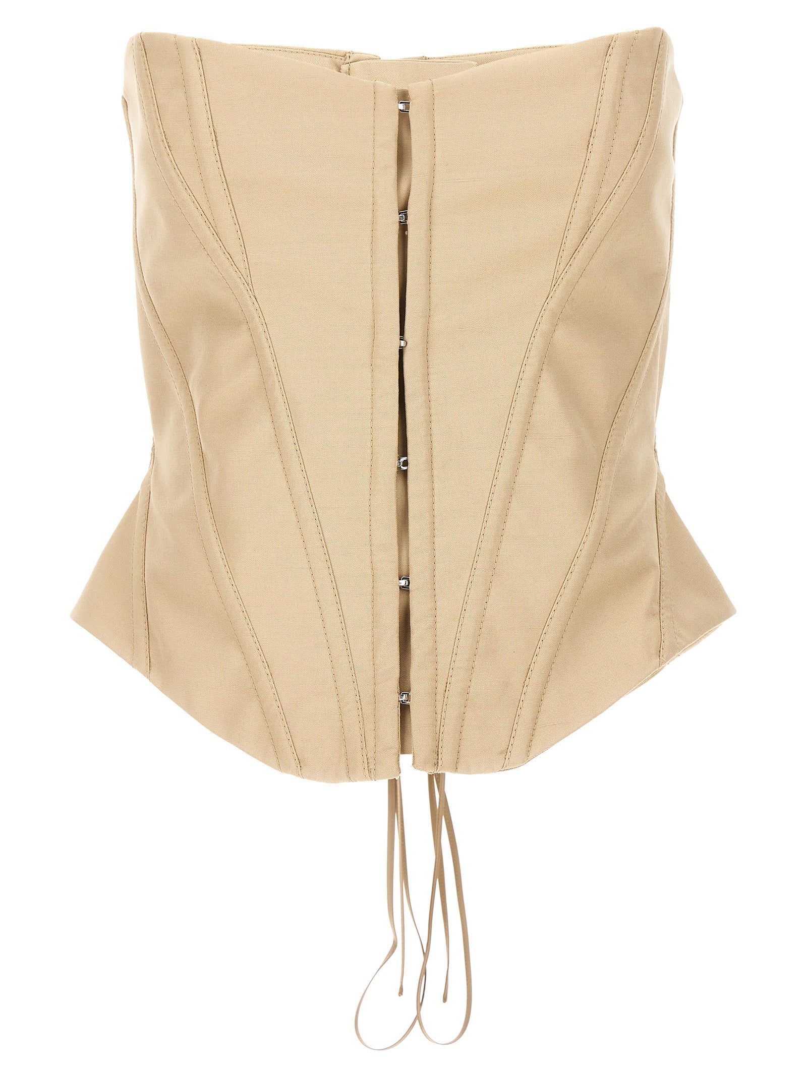 STELLA MCCARTNEY - STELLA MCCARTNEY Women’s Shaped Corset Top Beige - Women’s Tops