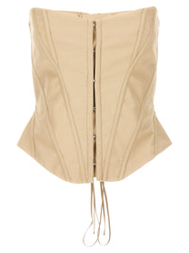 STELLA MCCARTNEY - STELLA MCCARTNEY Women’s Shaped Corset Top Beige - Women’s Tops