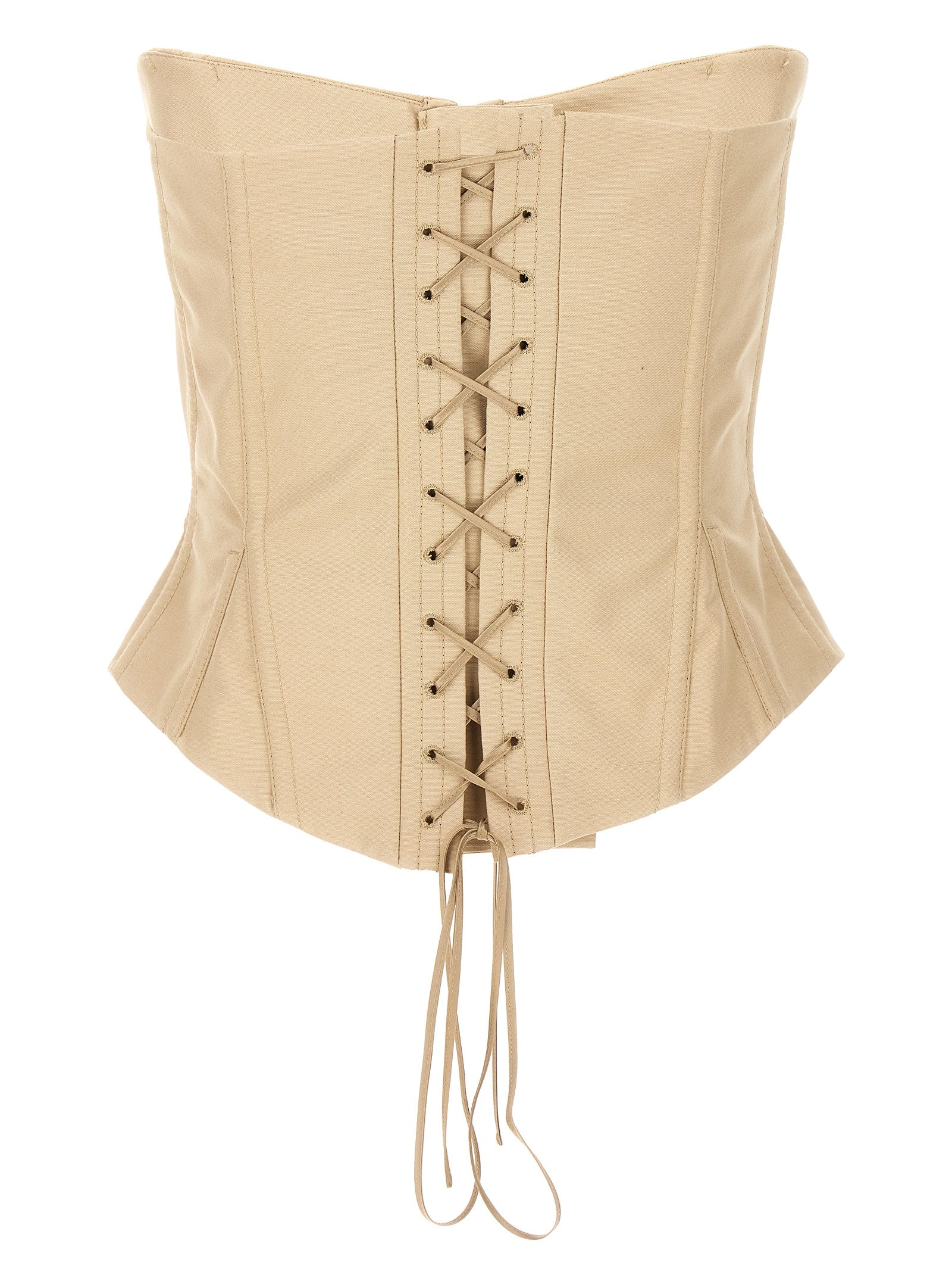 STELLA MCCARTNEY - STELLA MCCARTNEY Women’s Shaped Corset Top Beige - Women’s Tops