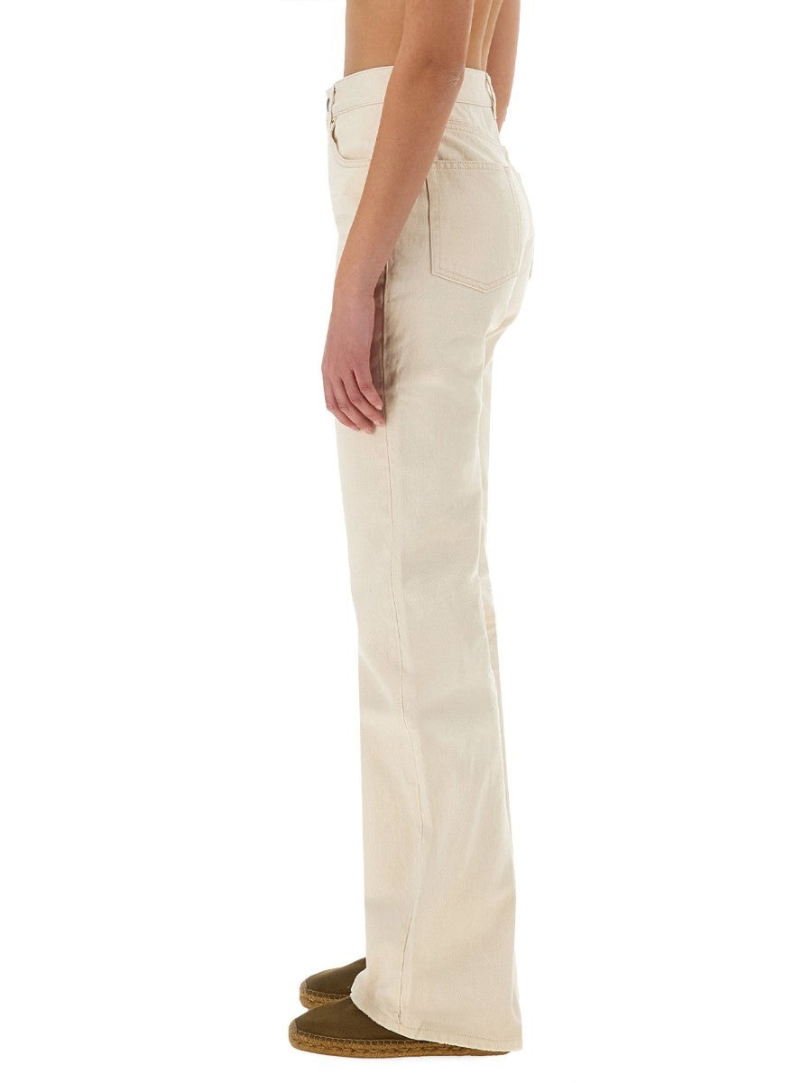 Saint Laurent Women's Denim Jeans Beige Saint Laurent