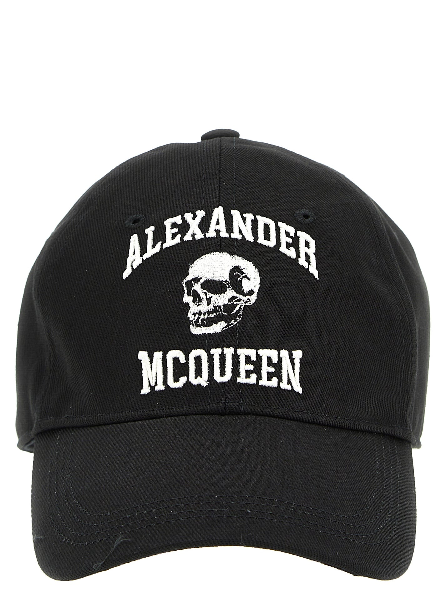MCQUEEN - MCQUEEN Men’s Logo Embroidery Cap White/Black - Men’s Accessories
