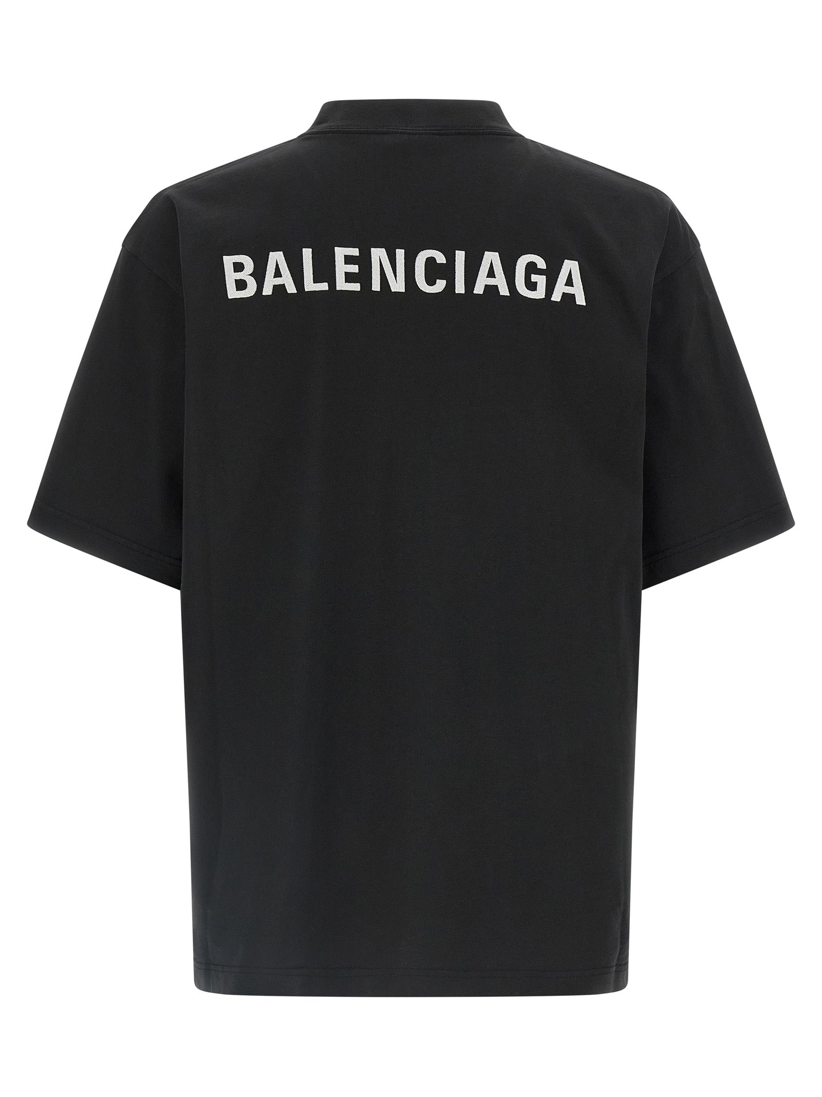 BALENCIAGA - BALENCIAGA Men’s New Balenciaga Back T-Shirt White/Black - Men’s Tops