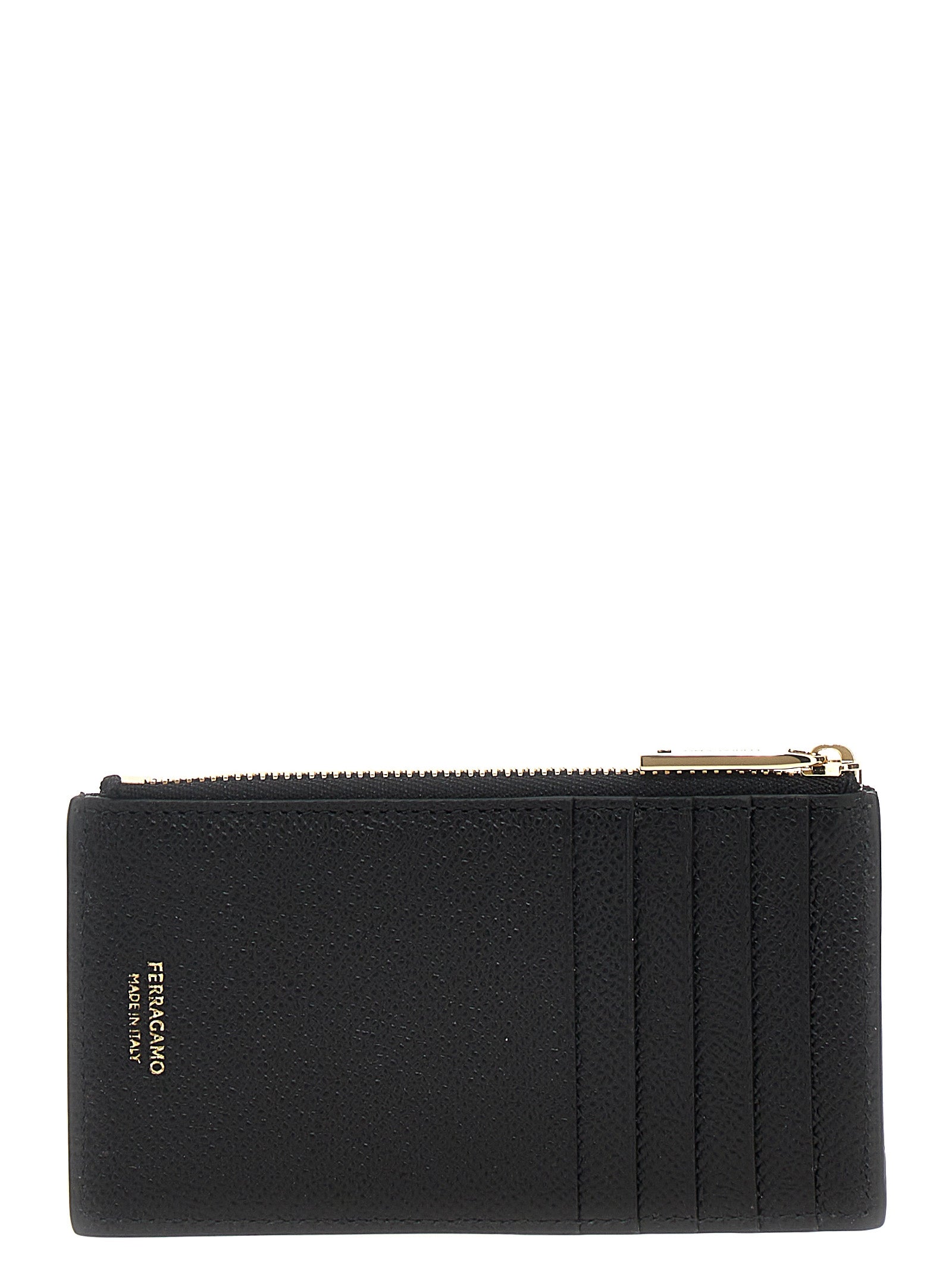 FERRAGAMO Men's Gancini Card Holder Black