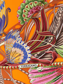 FERRAGAMO Women's Giada Print Scarf Orange