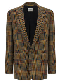 SAINT LAURENT - SAINT LAURENT - Prince of Wales blazer - Women’s Clothing