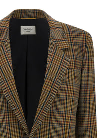 SAINT LAURENT - SAINT LAURENT - Prince of Wales blazer - Women’s Clothing
