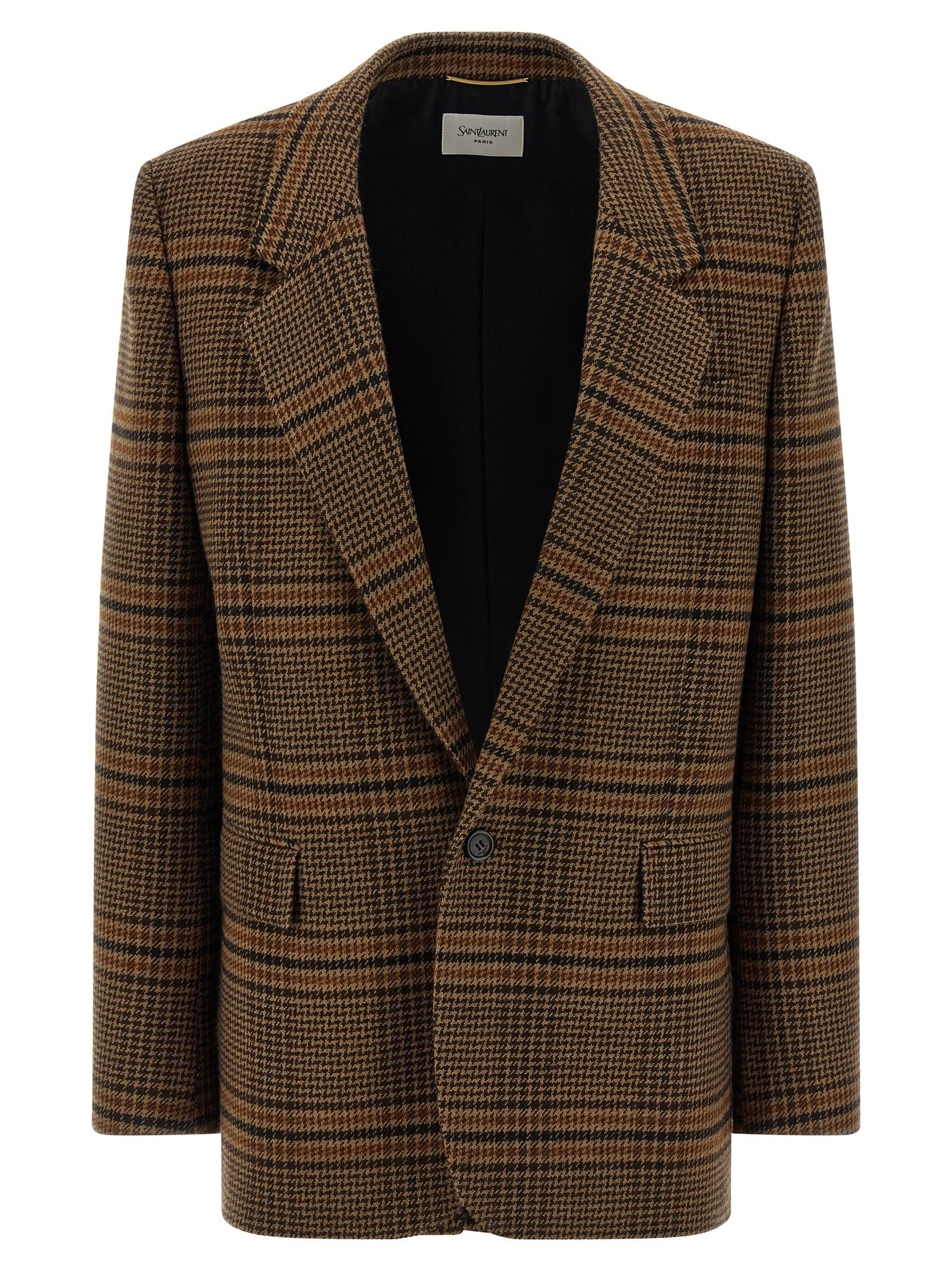 SAINT LAURENT - SAINT LAURENT - Prince of Wales Wool blazer - Women’s Clothing