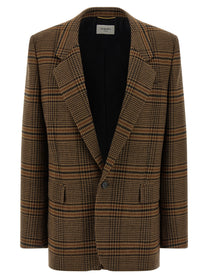 SAINT LAURENT - SAINT LAURENT - Prince of Wales Wool blazer - Women’s Clothing