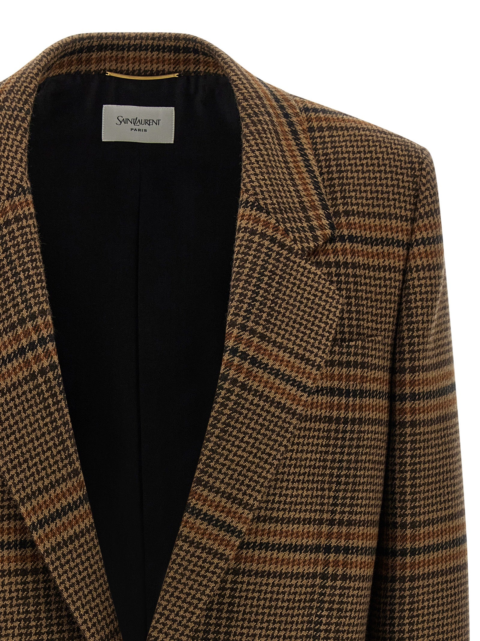 SAINT LAURENT - SAINT LAURENT - Prince of Wales Wool blazer - Women’s Clothing