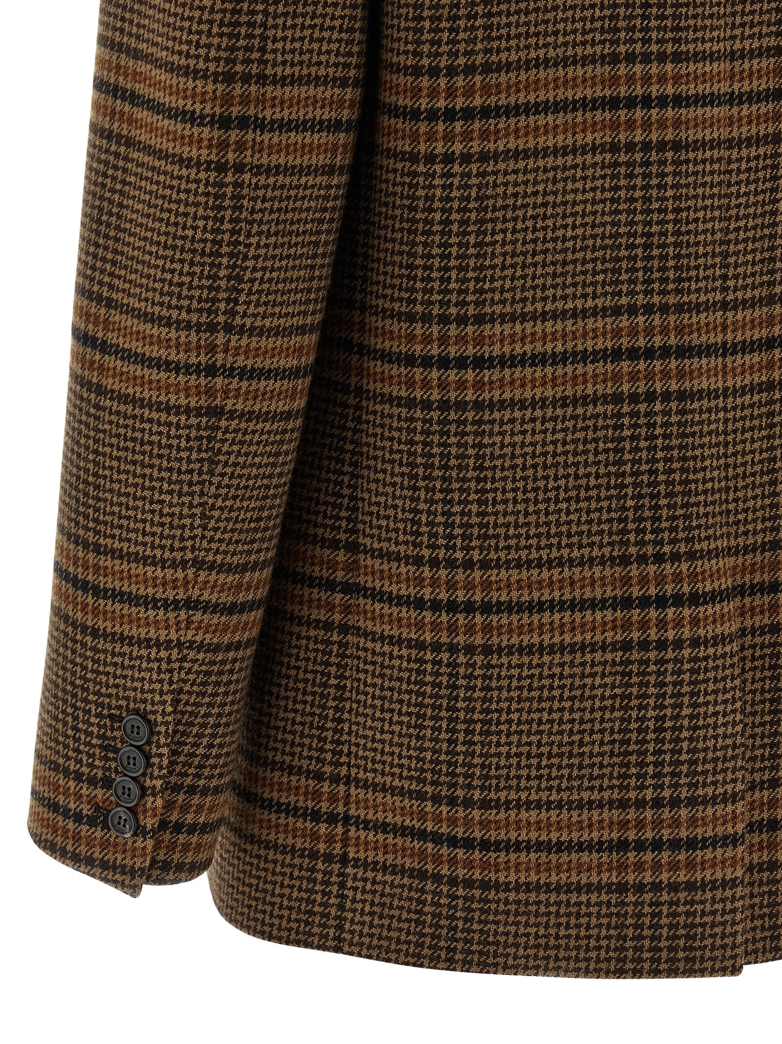 SAINT LAURENT - SAINT LAURENT - Prince of Wales Wool blazer - Women’s Clothing