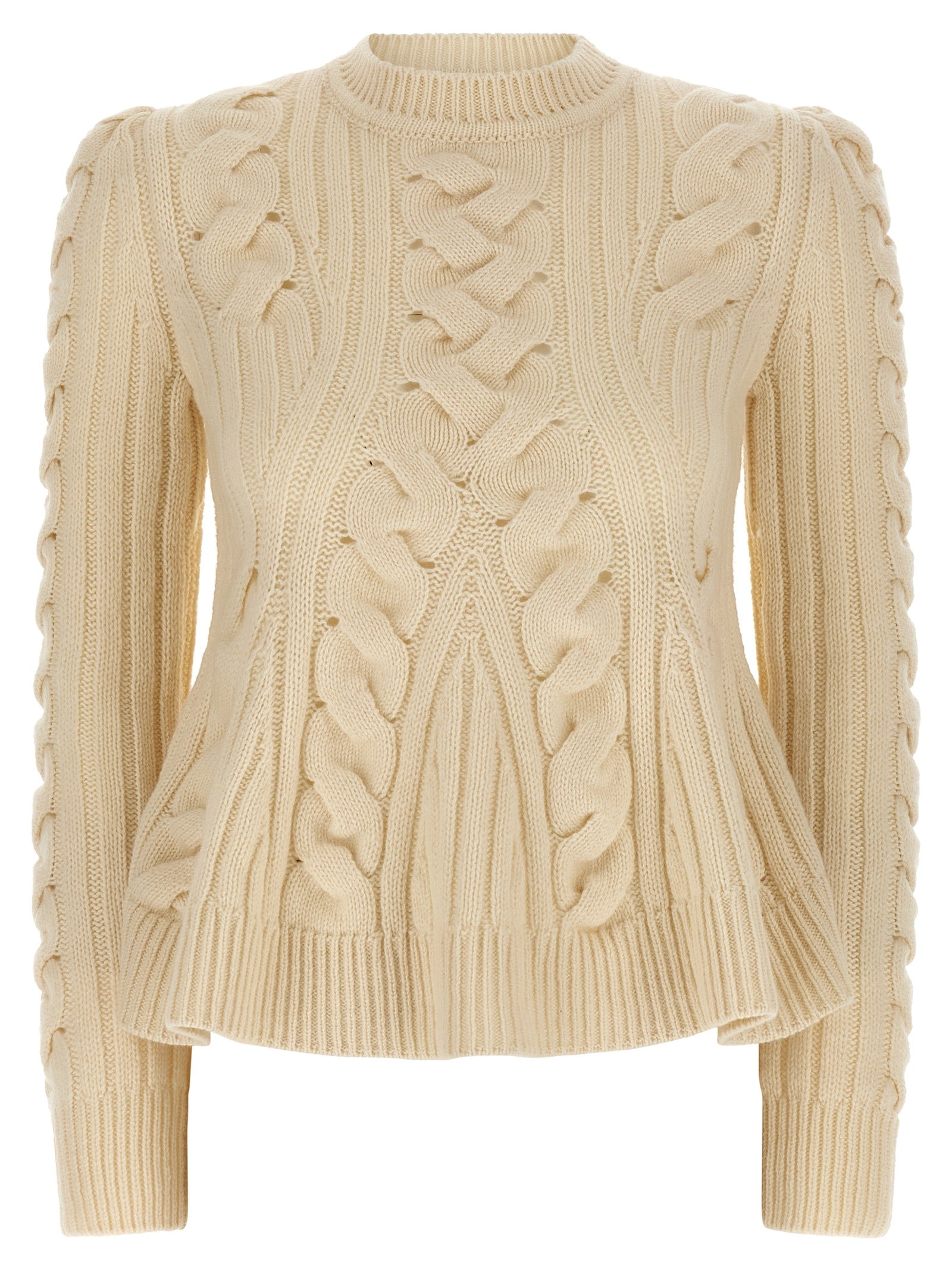 MCQUEEN - MCQUEEN - ’Peplum Cable’ sweater - Women’s Knitwear