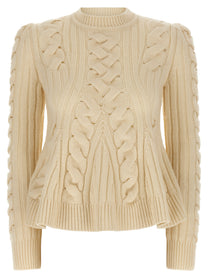 MCQUEEN - MCQUEEN - ’Peplum Cable’ sweater - Women’s Knitwear