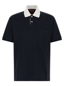 GUCCI - GUCCI - Contrast collar polo shirt - Men’s Tops