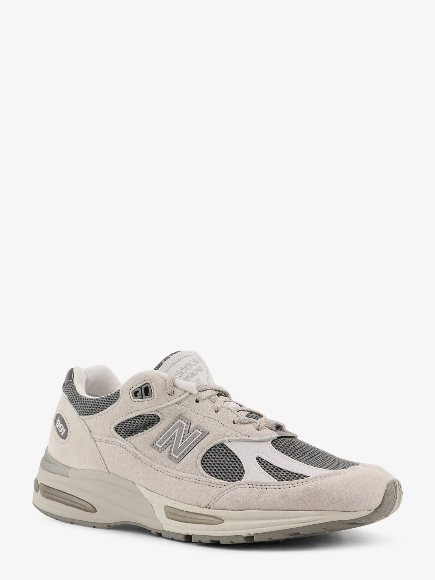 New Balance Men's Mesh and Suede Low Top Sneakers Grey