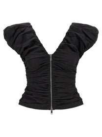 GANNI - GANNI - ’Black Ruched’ top - Women’s Tops