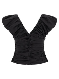 GANNI - GANNI - ’Black Ruched’ top - Women’s Tops