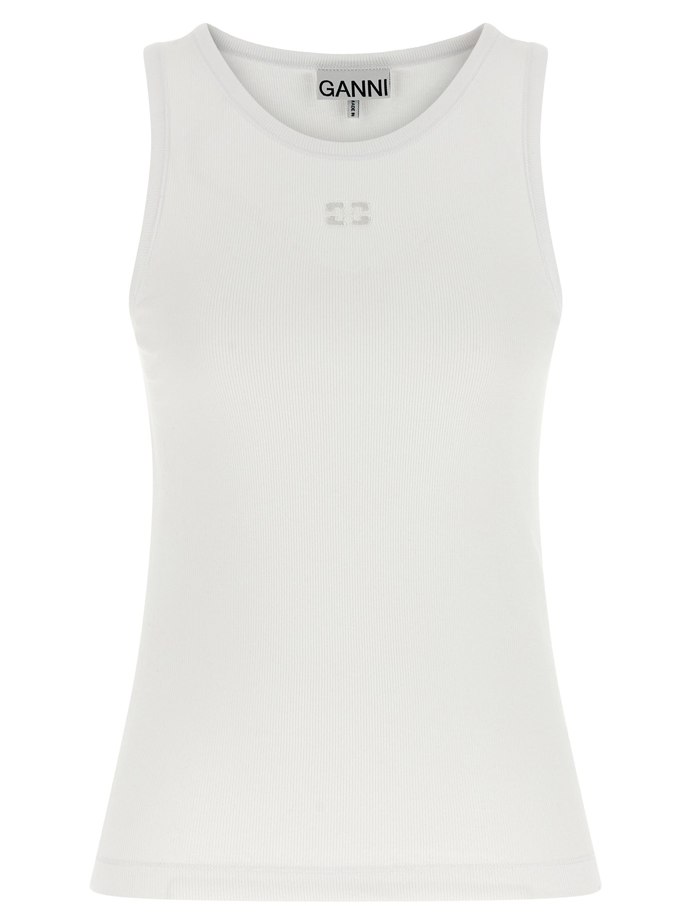 GANNI - GANNI - Logo embroidery tank top - Women’s Tops