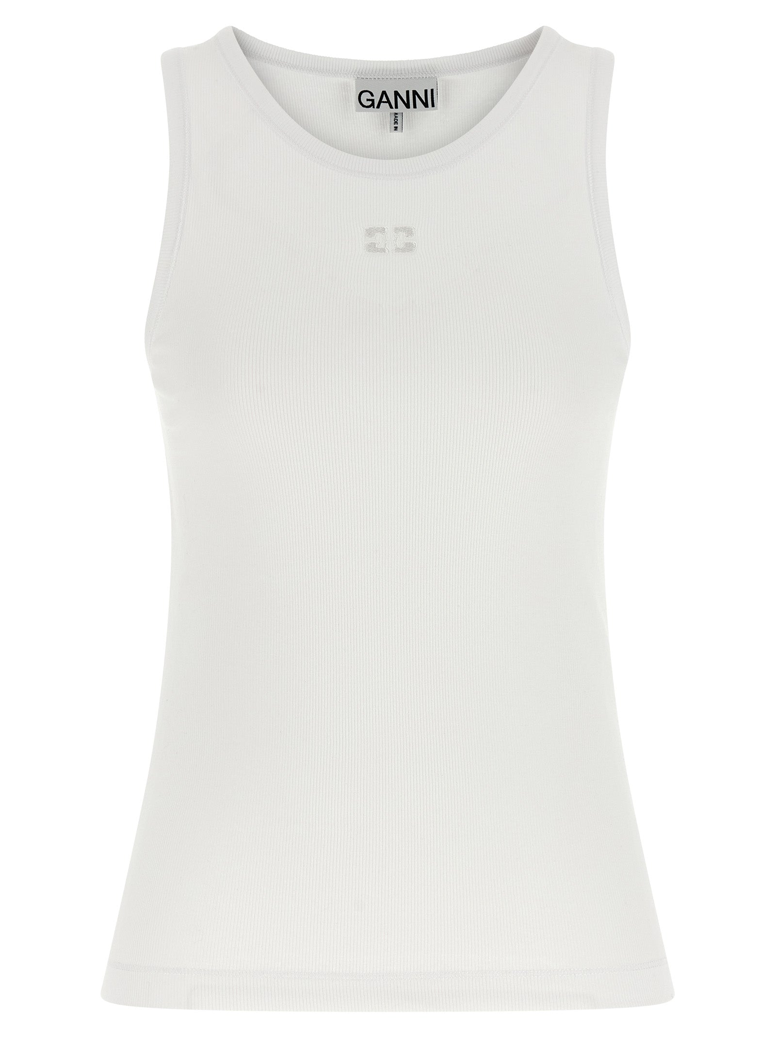 GANNI - GANNI - Logo embroidery tank top - Women’s Tops