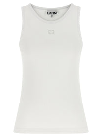 GANNI - GANNI - Logo embroidery tank top - Women’s Tops